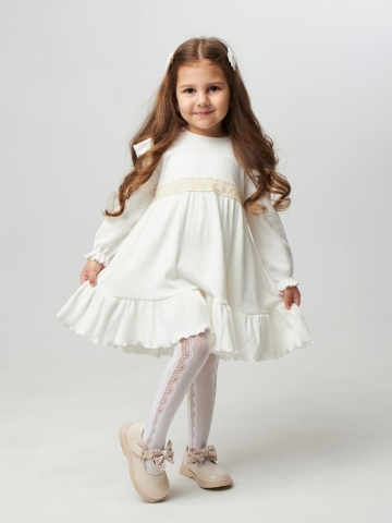332. Платье детское из лапши, хлопок 100%, молочное, р. 74,80,86,92