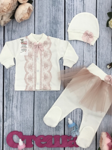 Купить оптом 217. Комплект 3 предмета, хлопок 100% интерлок, пудра в Златоусте