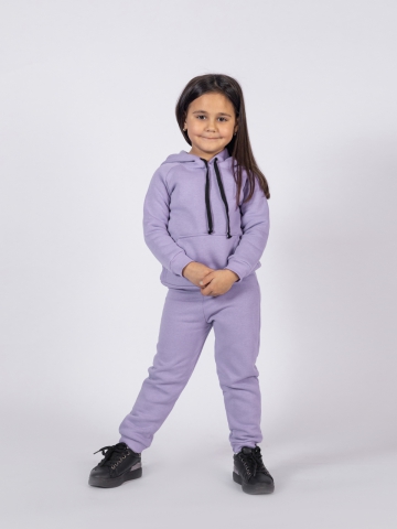 296-СР. Свитшот с капюшоном  + Штаны, хлопок 65%, 35% ПЭ, 3-х нитка (начес) сирень 98,104,110,116