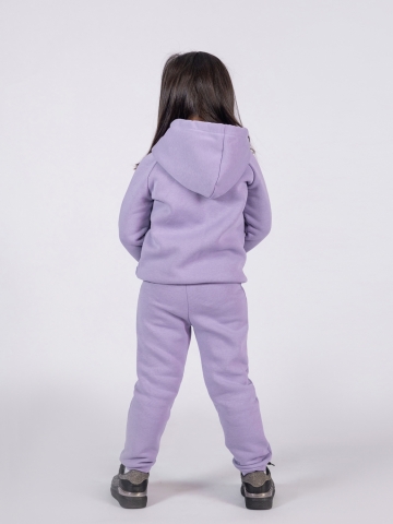296-СР. Свитшот с капюшоном  + Штаны, хлопок 65%, 35% ПЭ, 3-х нитка (начес) сирень 122.128.134.140