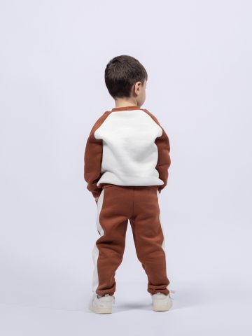 314-Ш. Свитшот + Штаны, шоколад, хлопок 65%, 35% ПЭ, 3-х нитка (начес) 80,86,92,98,104