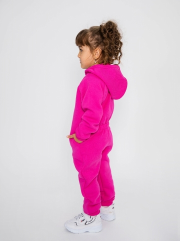 318-Ф. Комбинезон на молнии с капюшоном, фуксия, хлопок 65%, 35% ПЭ, 3 нитка толстовка (начёс) 86,92,98,104